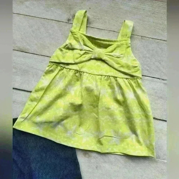 Carter's Girls Baby 2pc Jersey Tank with Bow & Bike Short Set Size 18M NWT - Picture 2 of 5